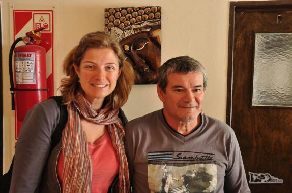 O simpático gerente do nosso hotel em Pico Truncado, no sul da Argentina